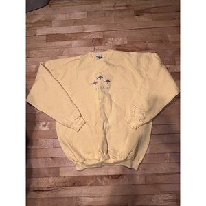 Briar Creek Sweatshirt XL Alaska Yellow Fish Trio Grandpa Grandma Tourist Cabin